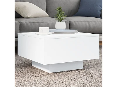 Salontafel met LED-verlichting 55x55x31 cm wit