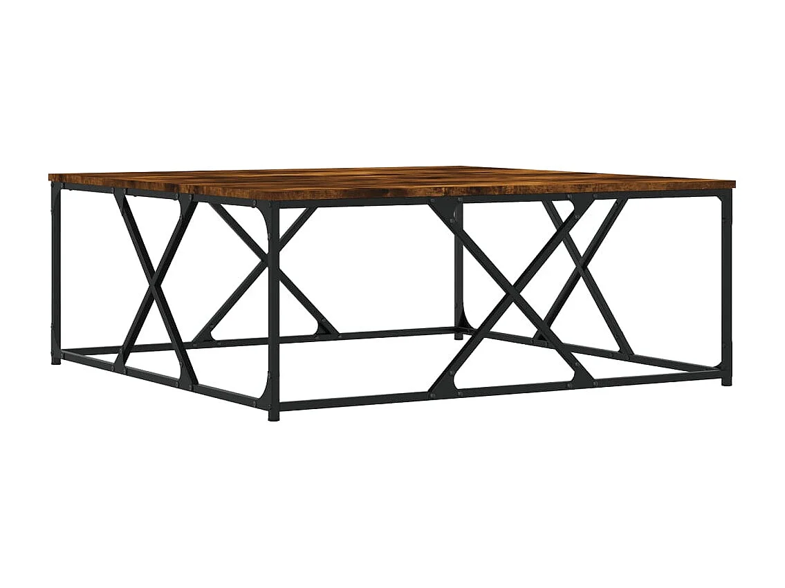 Salontafel 100x100x40 cm bewerkt hout gerookt eikenkleurig