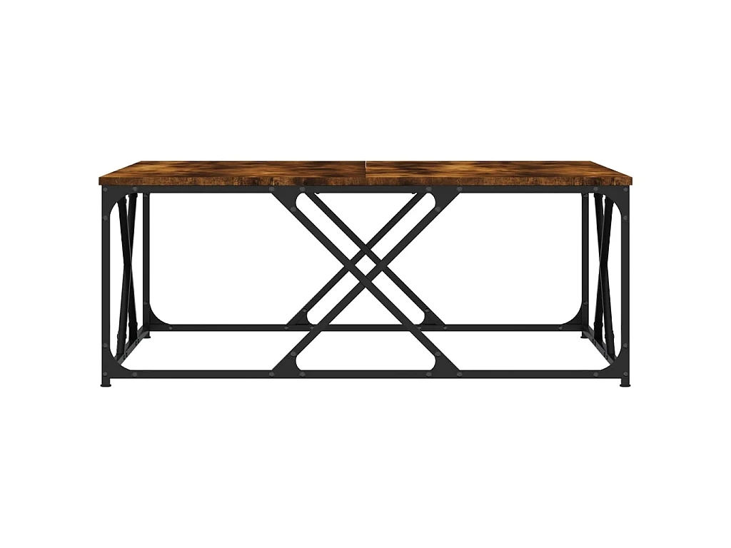 Salontafel 100x100x40 cm bewerkt hout gerookt eikenkleurig