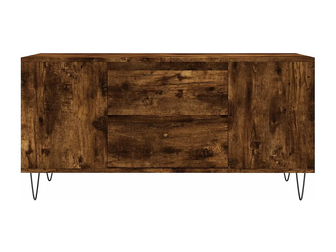 Tavolino da Salotto Rovere Fumo 102x44,5x50cm Legno Multistrato