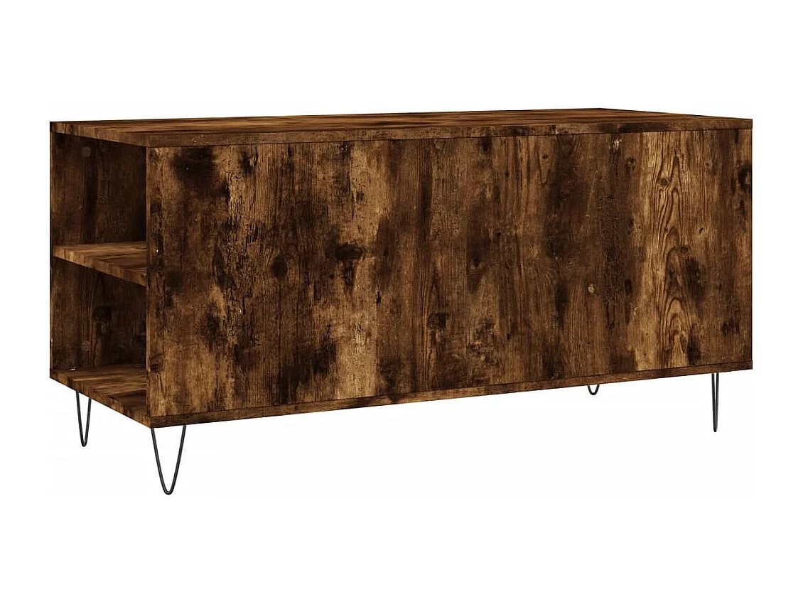Tavolino da Salotto Rovere Fumo 102x44,5x50cm Legno Multistrato