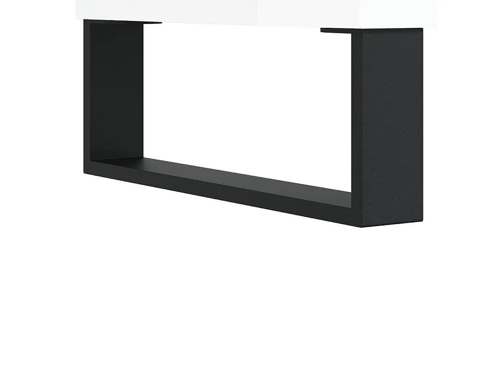 Mesas centro 2 uds madera ingeniería blanco brillo 50x46x35 cm