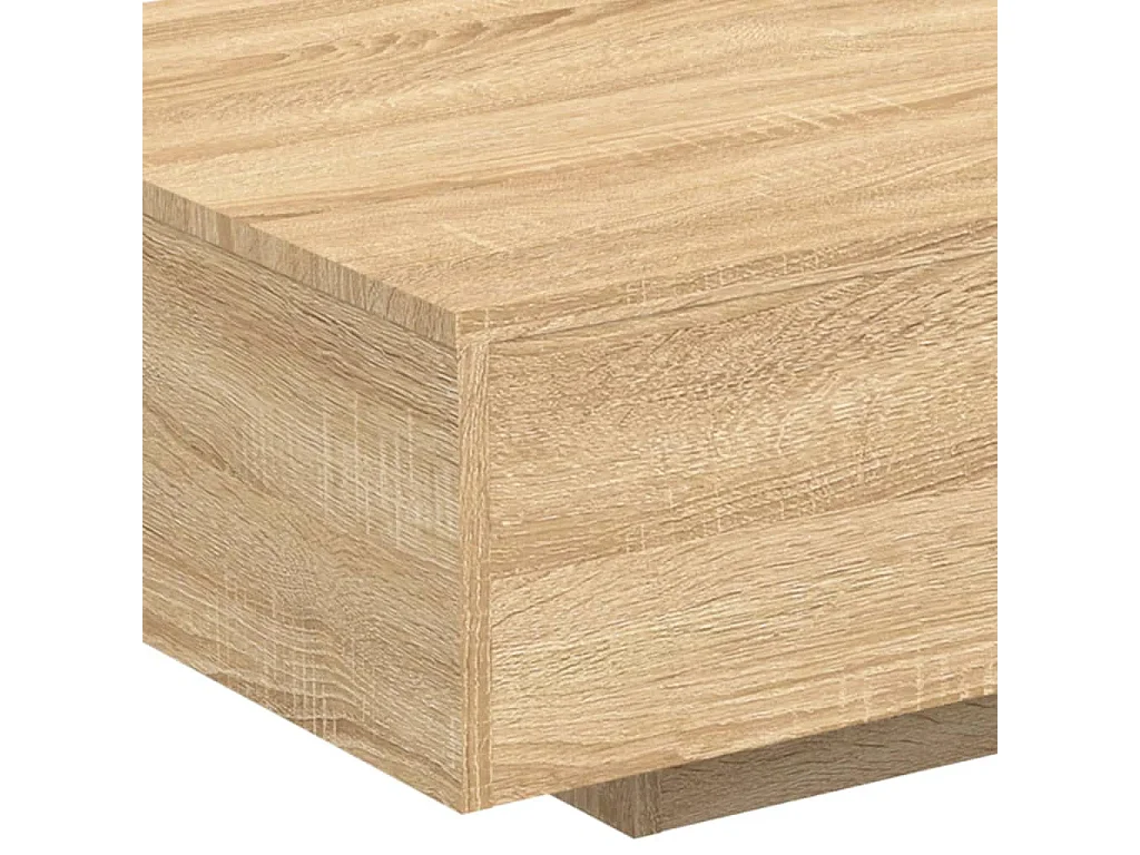 Table basse avec lumières LED chêne sonoma 85x55x31 cm