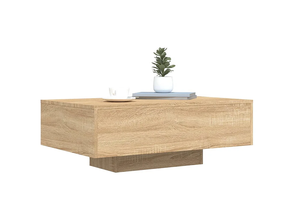 Table basse avec lumières LED chêne sonoma 85x55x31 cm