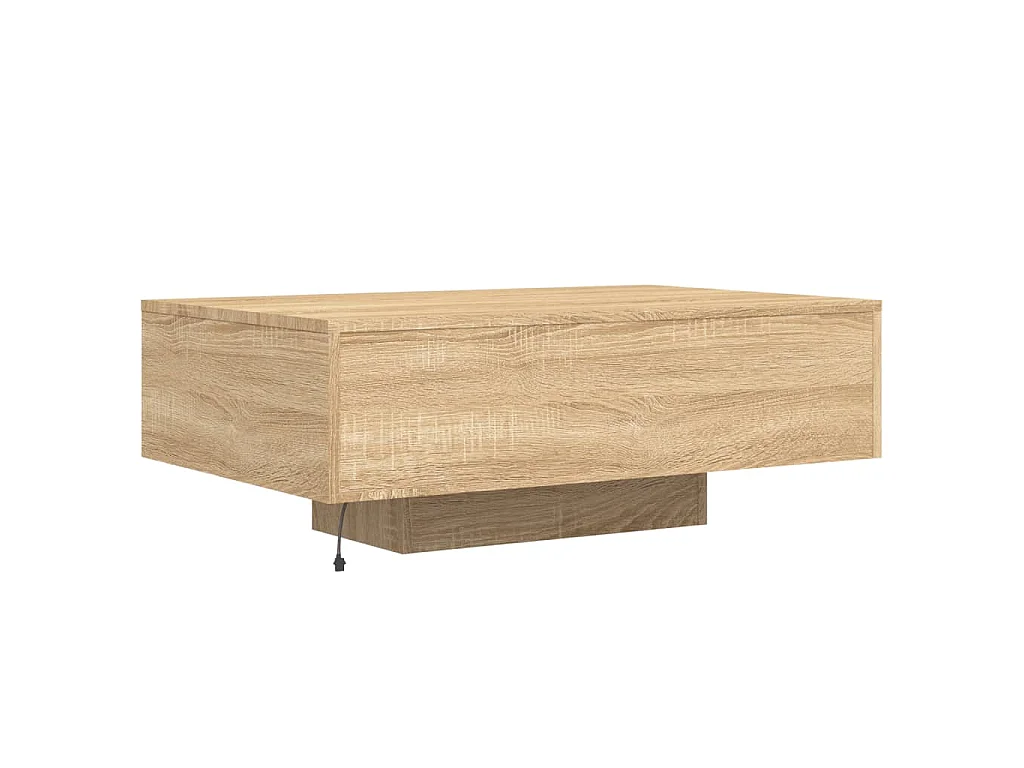 Table basse avec lumières LED chêne sonoma 85x55x31 cm