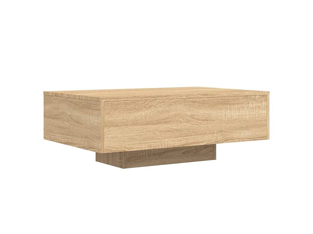 Table basse avec lumières LED chêne sonoma 85x55x31 cm