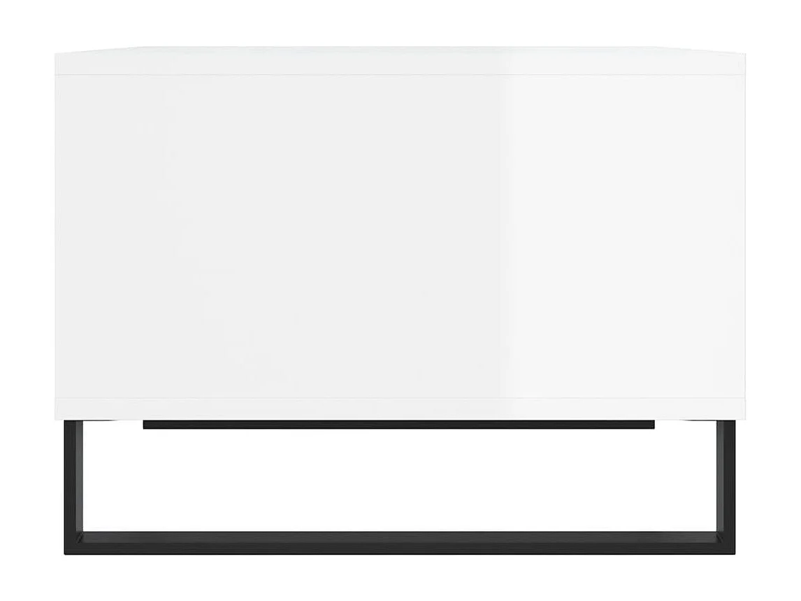 Table basse Blanc brillant 60x50x36,5 cm Bois d'ingénierie