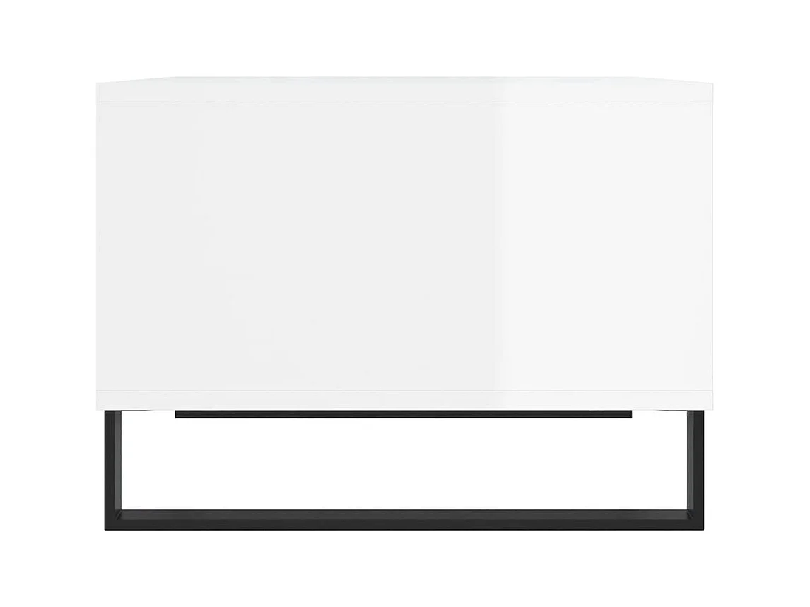 Table basse Blanc brillant 60x50x36,5 cm Bois d'ingénierie
