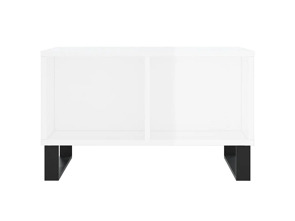 Table basse Blanc brillant 60x50x36,5 cm Bois d'ingénierie