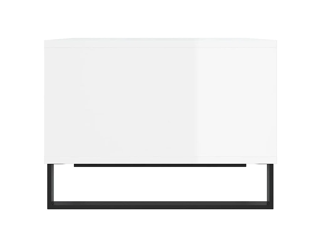 Table basse Blanc brillant 60x50x36,5 cm Bois d'ingénierie