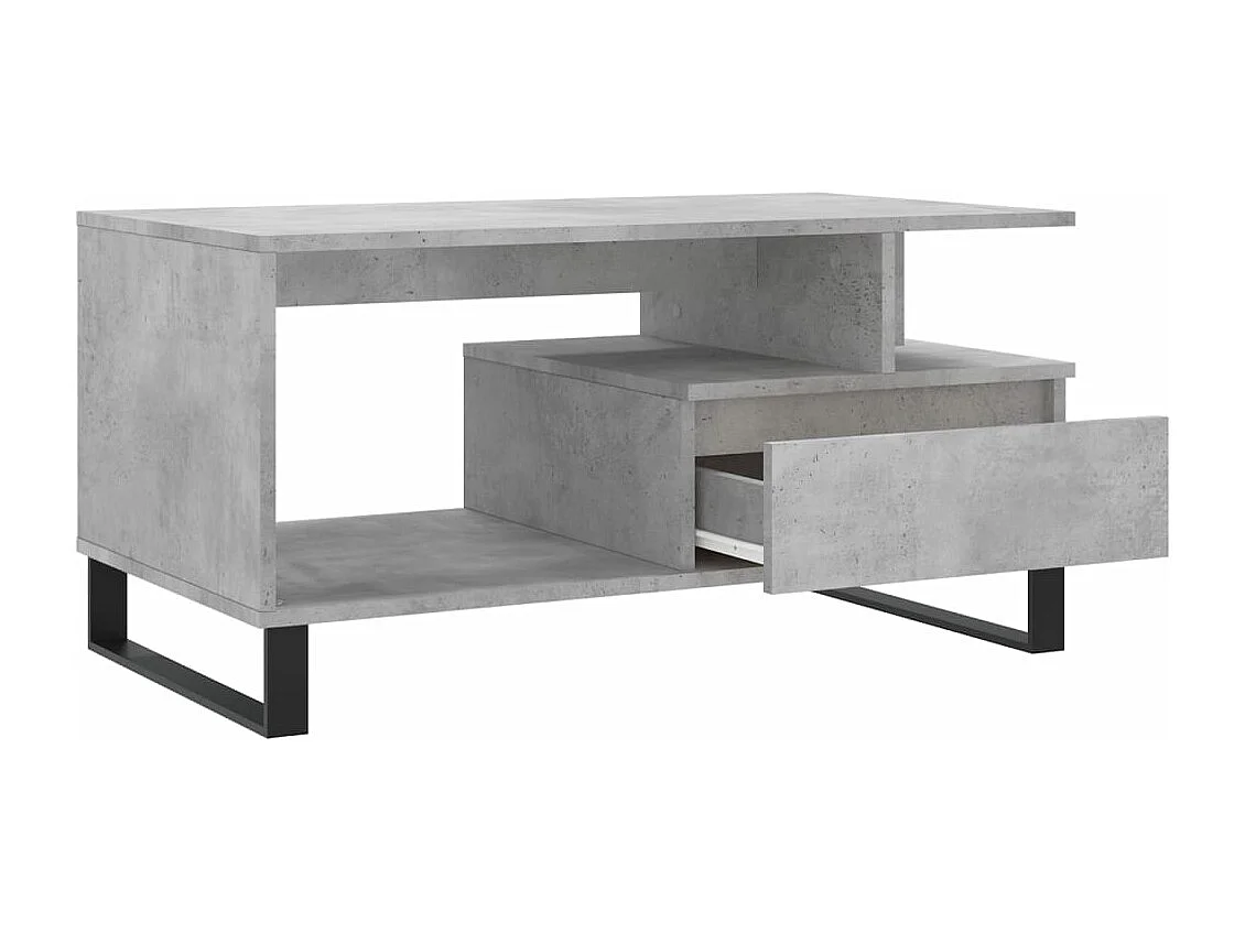 Table basse Gris béton 90x49x45 cm Bois d'ingénierie