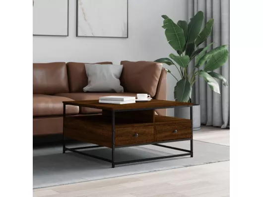 Kauf Unique Couchtisch Braun Eichen-Optik 80x80x45 cm Holzwerkstoff