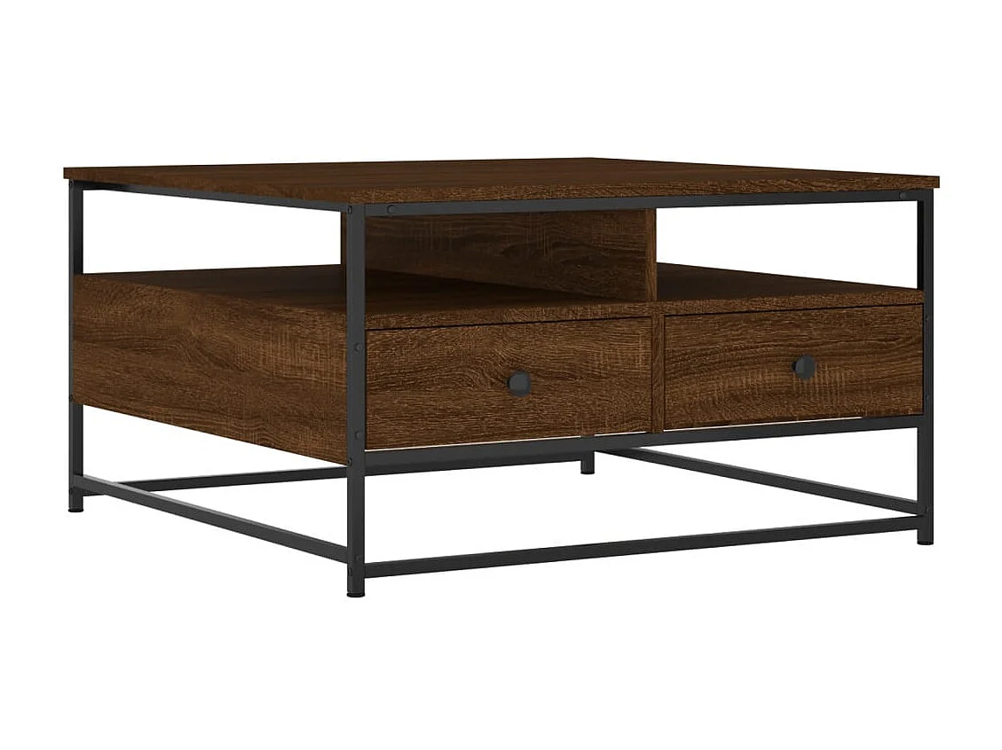 Table basse chêne marron 80x80x45 cm bois d'ingénierie