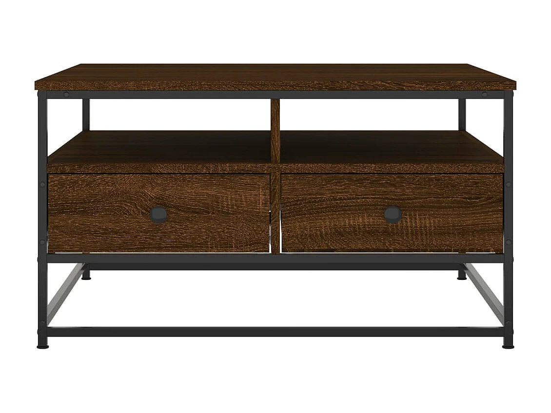 Table basse chêne marron 80x80x45 cm bois d'ingénierie