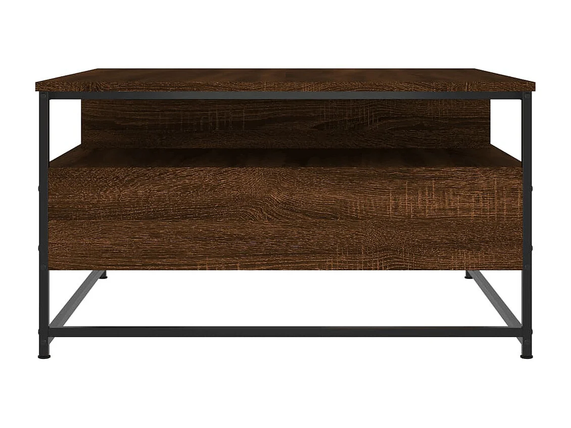 Table basse chêne marron 80x80x45 cm bois d'ingénierie