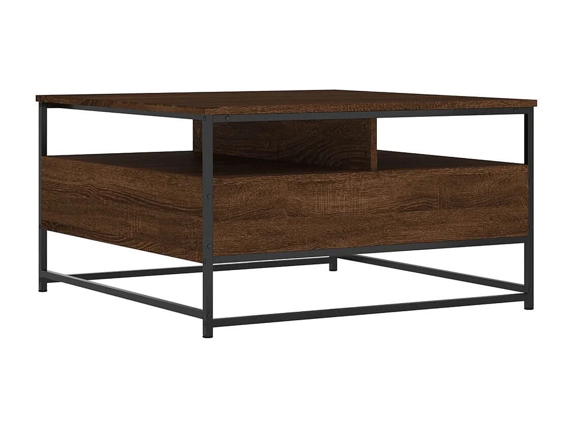 Table basse chêne marron 80x80x45 cm bois d'ingénierie