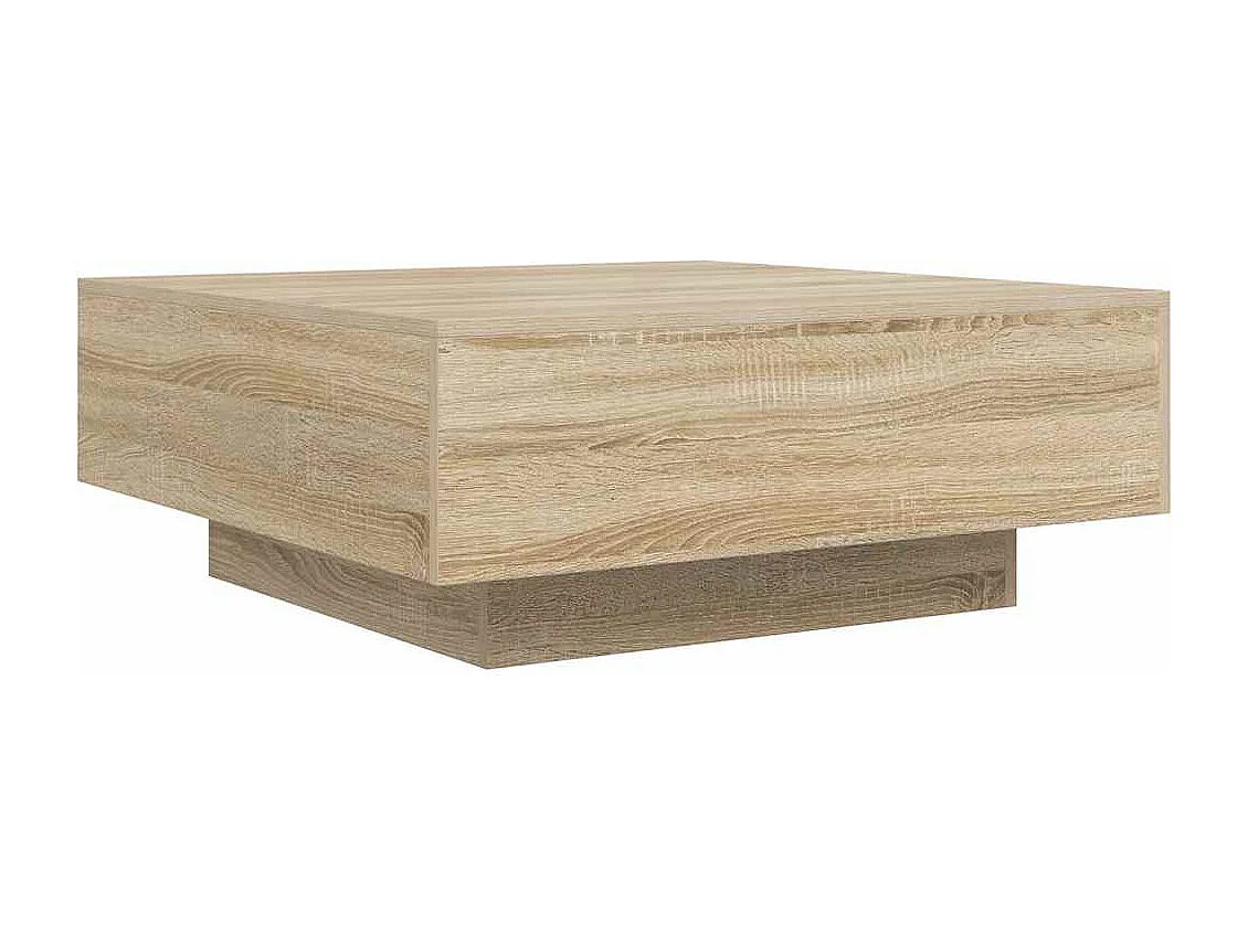 Table basse chêne sonoma 80x80x31 cm bois d'ingénierie