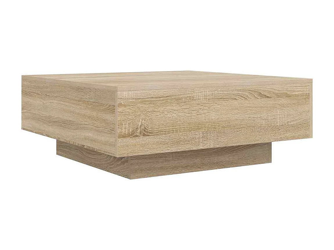Table basse chêne sonoma 80x80x31 cm bois d'ingénierie