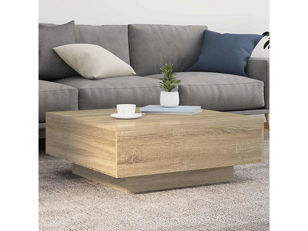 Mesa de centro 80x80x31 cm contraplacado carvalho sonoma