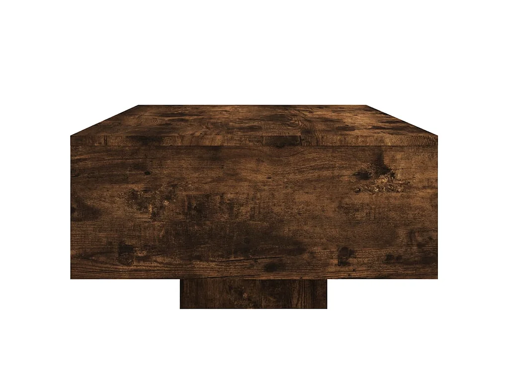 Table basse avec lumières LED chêne fumé 85x55x31 cm