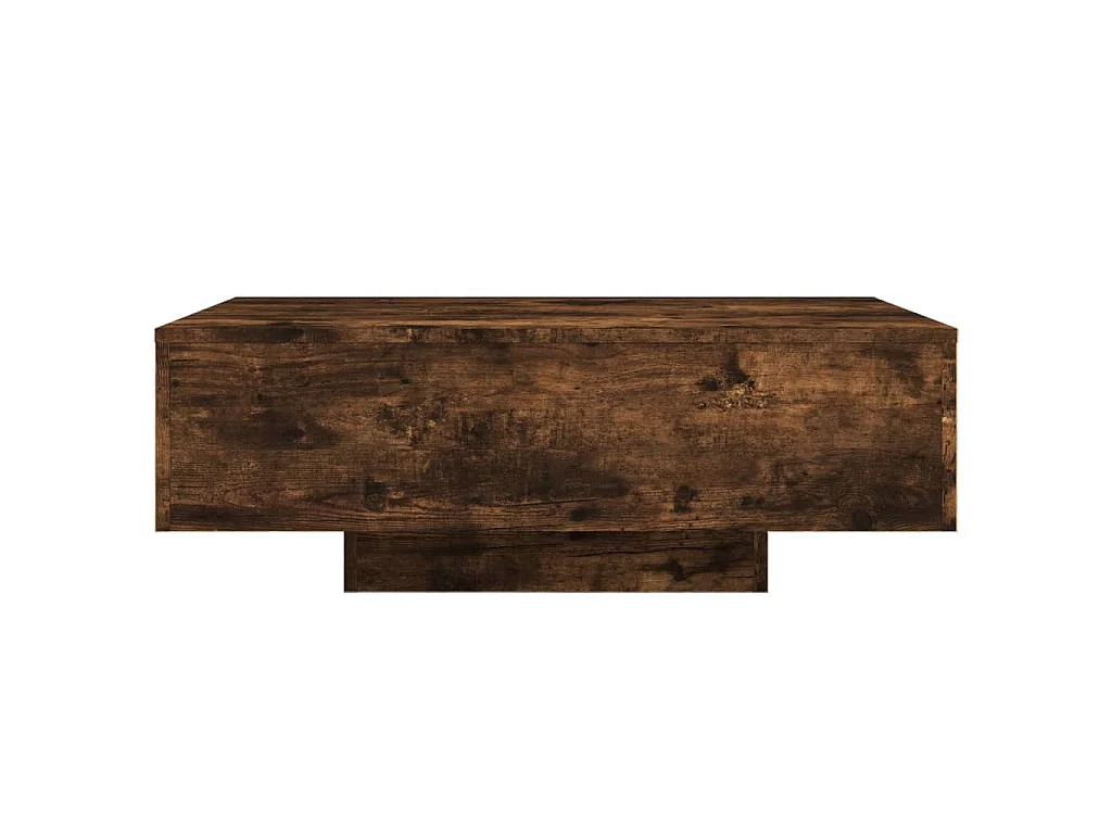 Table basse avec lumières LED chêne fumé 85x55x31 cm