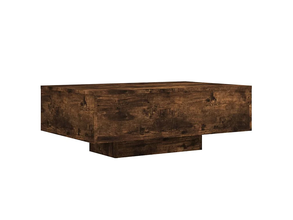 Table basse avec lumières LED chêne fumé 85x55x31 cm