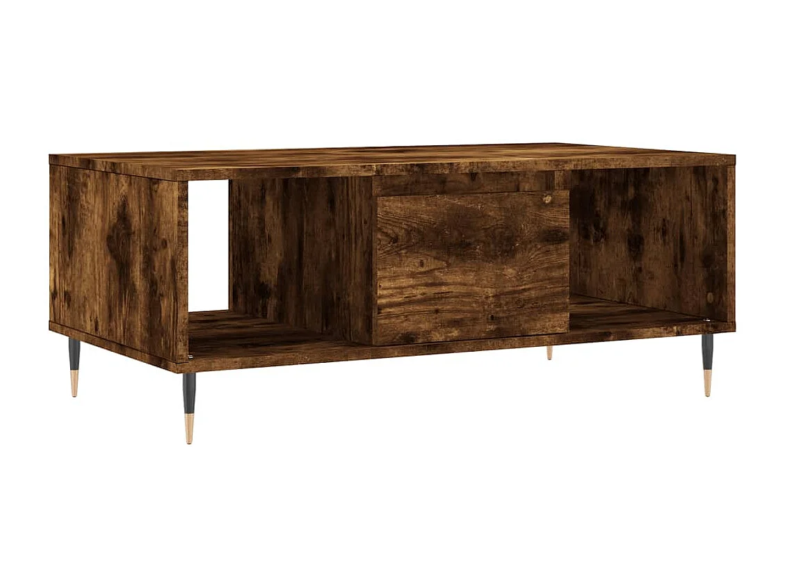 Mesa de centro madera contrachapada roble ahumado 90x50x36,5 cm