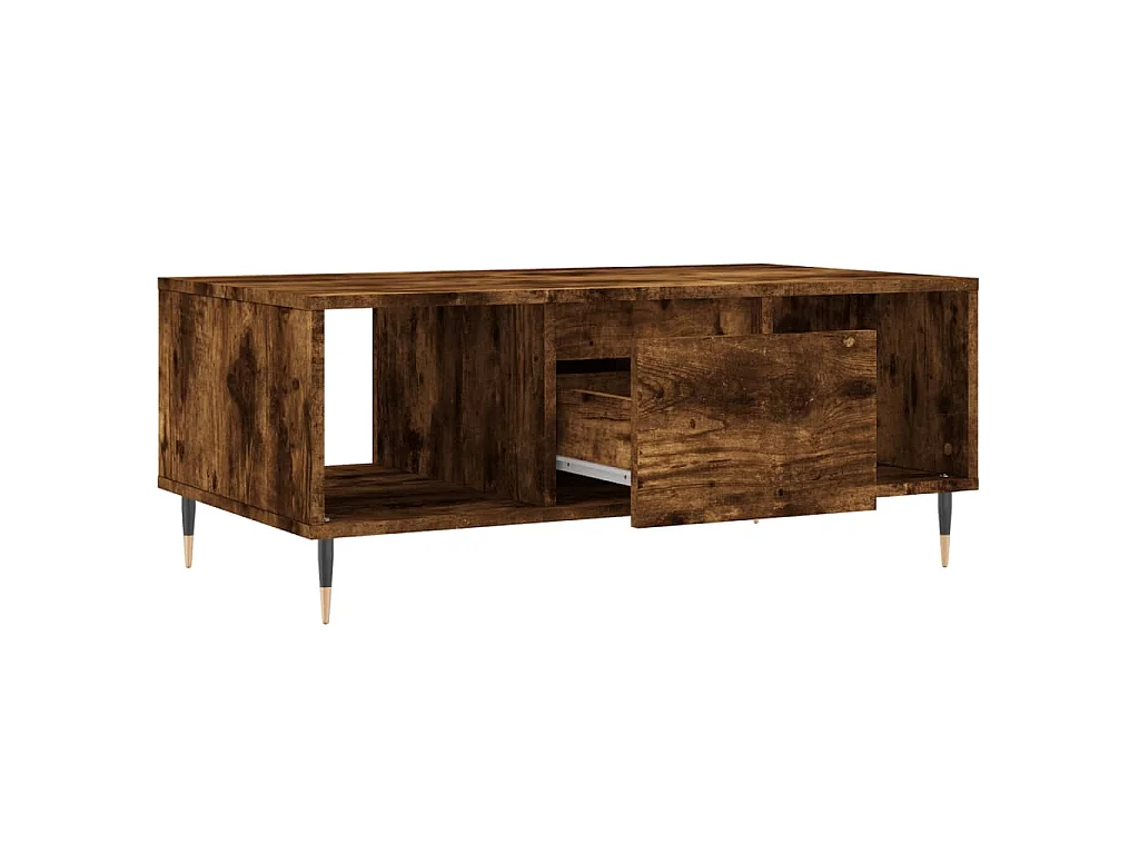 Mesa de centro madera contrachapada roble ahumado 90x50x36,5 cm