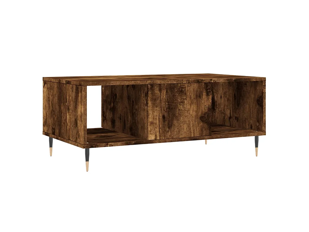 Mesa de centro madera contrachapada roble ahumado 90x50x36,5 cm