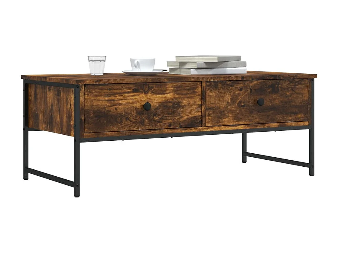 Tavolino da Salotto Rovere Fumo 101x49x39,5cm Legno Multistrato