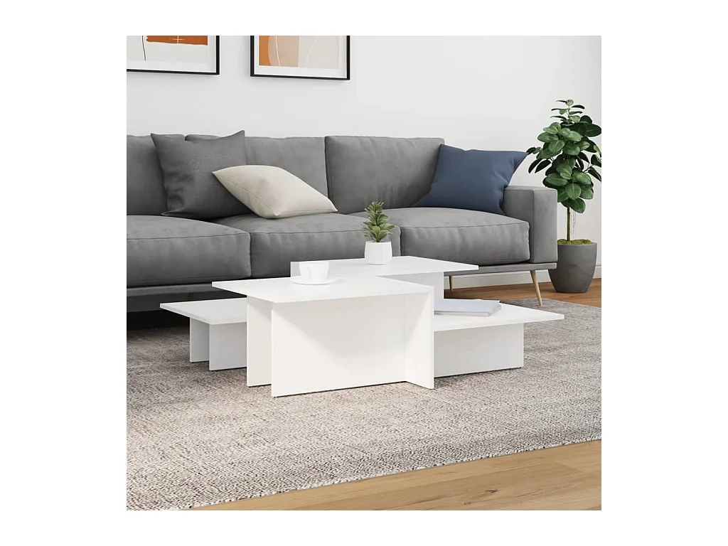 Couchtische 2 Stk. Weiß Holzwerkstoff