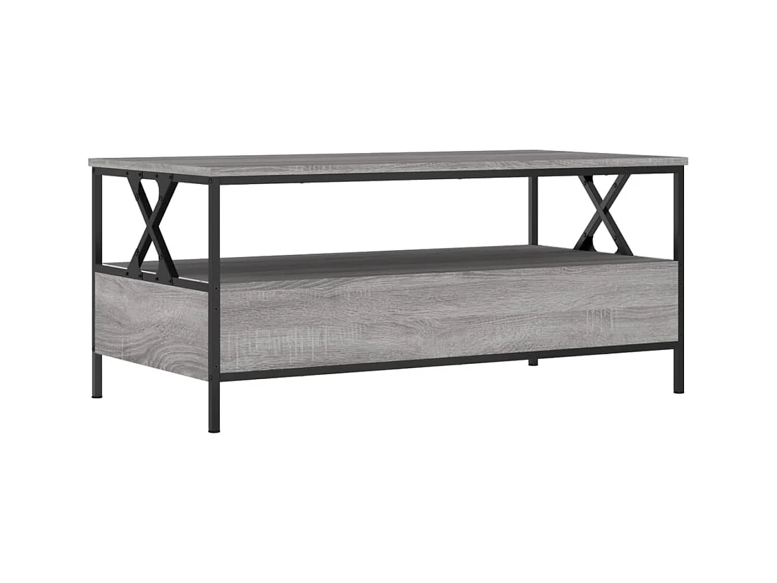 Table basse sonoma gris 100x51x45 cm bois d'ingénierie