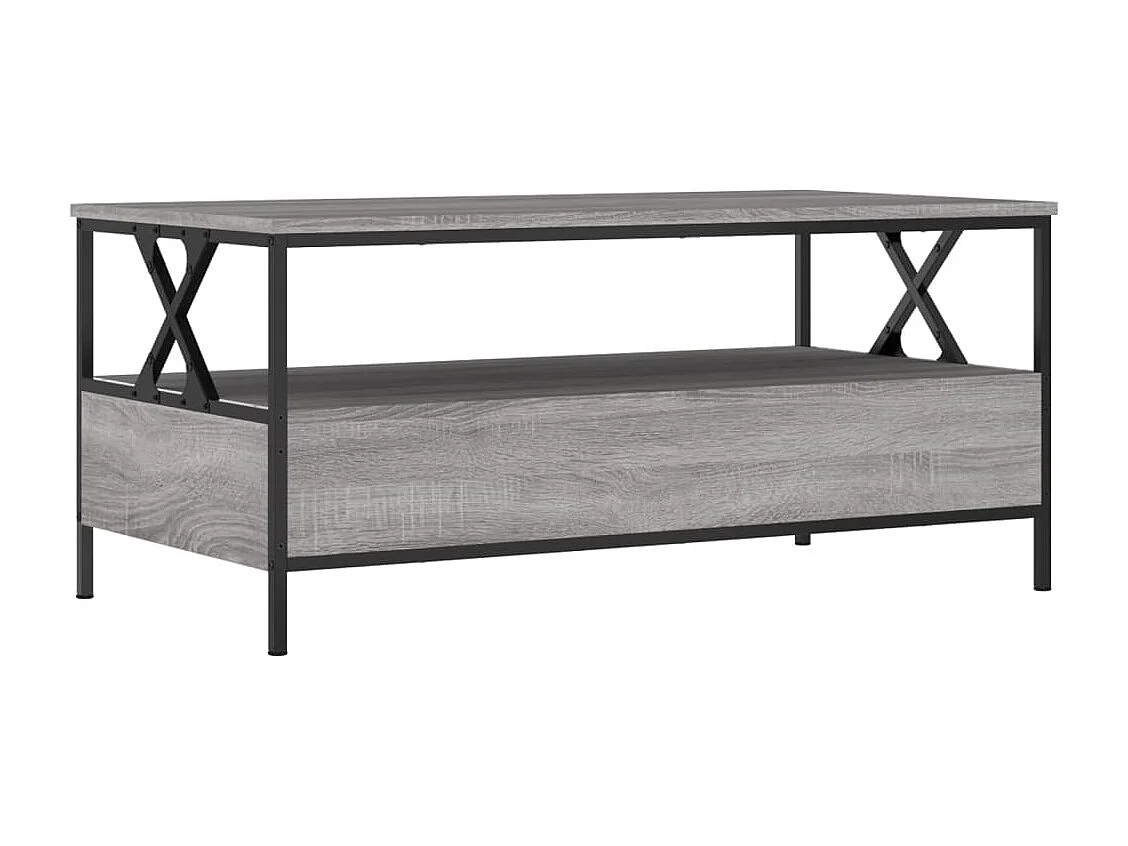 Table basse sonoma gris 100x51x45 cm bois d'ingénierie