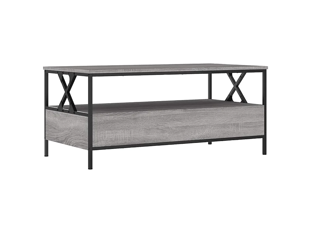 Salontafel 100x51x45 cm bewerkt hout grijs sonoma eiken