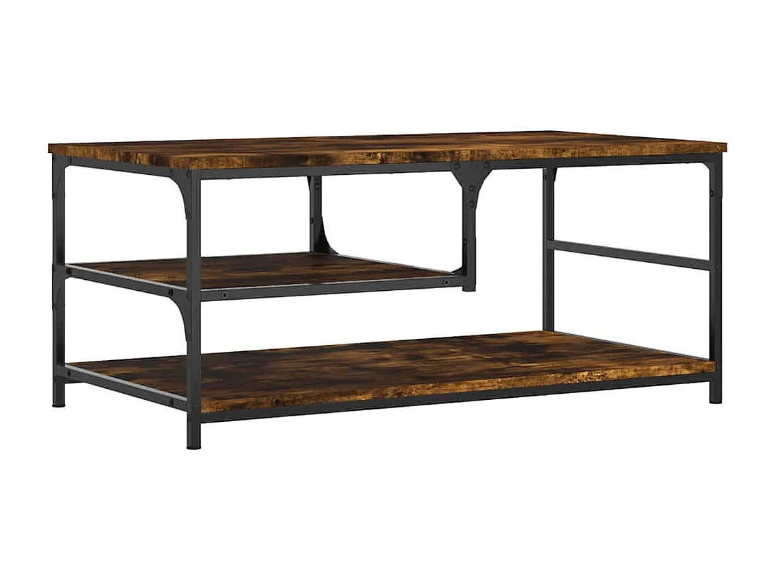 Table basse chêne fumé 90x49x40 cm bois d'ingénierie