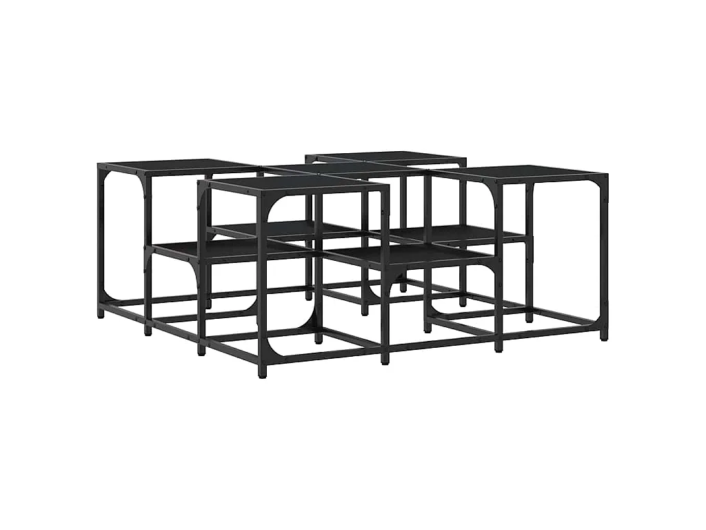 Tavolino da Salotto Nero 91x91x40 cm in Legno Multistrato