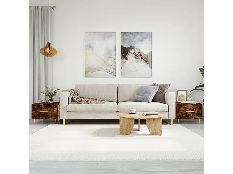 Couchtische 2 Stk. Räuchereiche 50x50x40 cm Holzwerkstoff