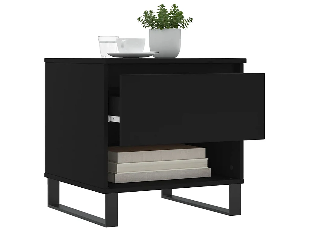 Table basse noir 50x46x50 cm bois d’ingénierie