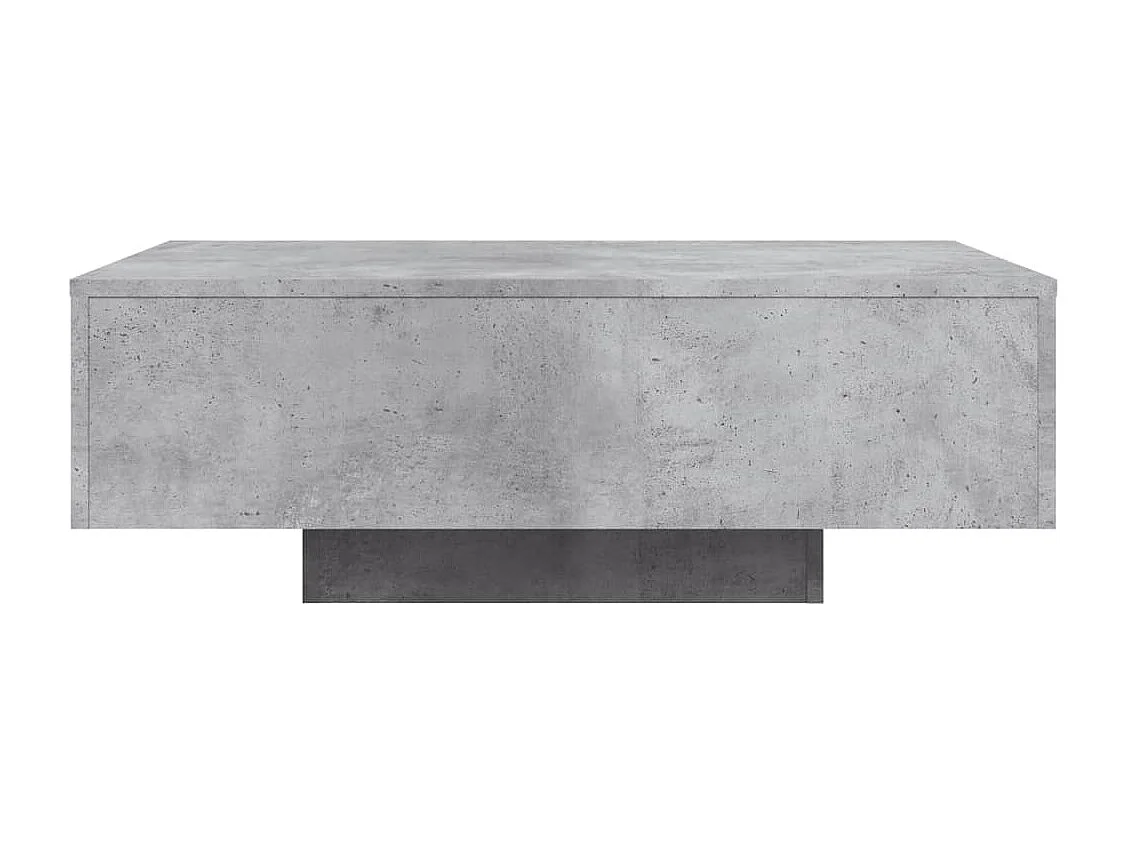 Table basse avec lumières LED gris béton 85x55x31 cm
