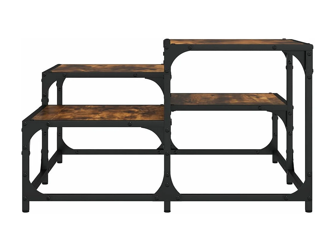 Salontafel 68x68x40 cm bewerkt hout gerookt eikenkleurig