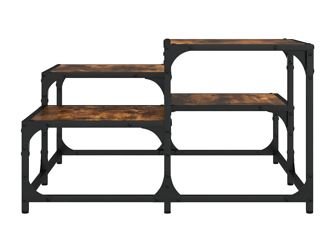 Table basse chêne fumé 68x68x40 cm bois d'ingénierie