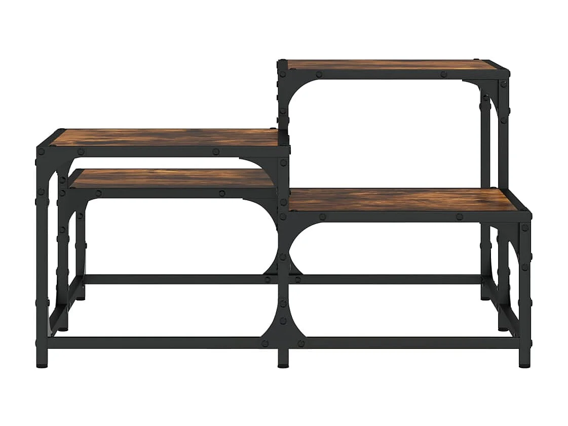 Table basse chêne fumé 68x68x40 cm bois d'ingénierie