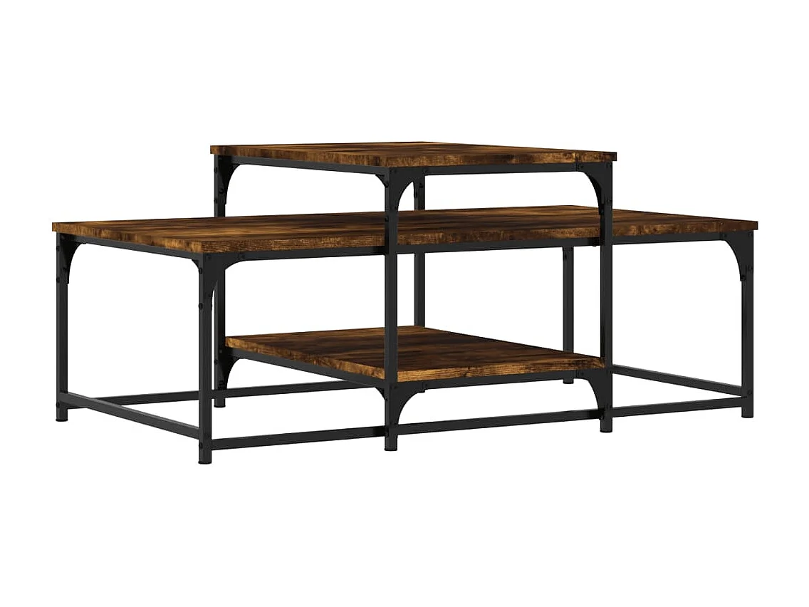 Table basse chêne fumé 102x60x45 cm bois d'ingénierie