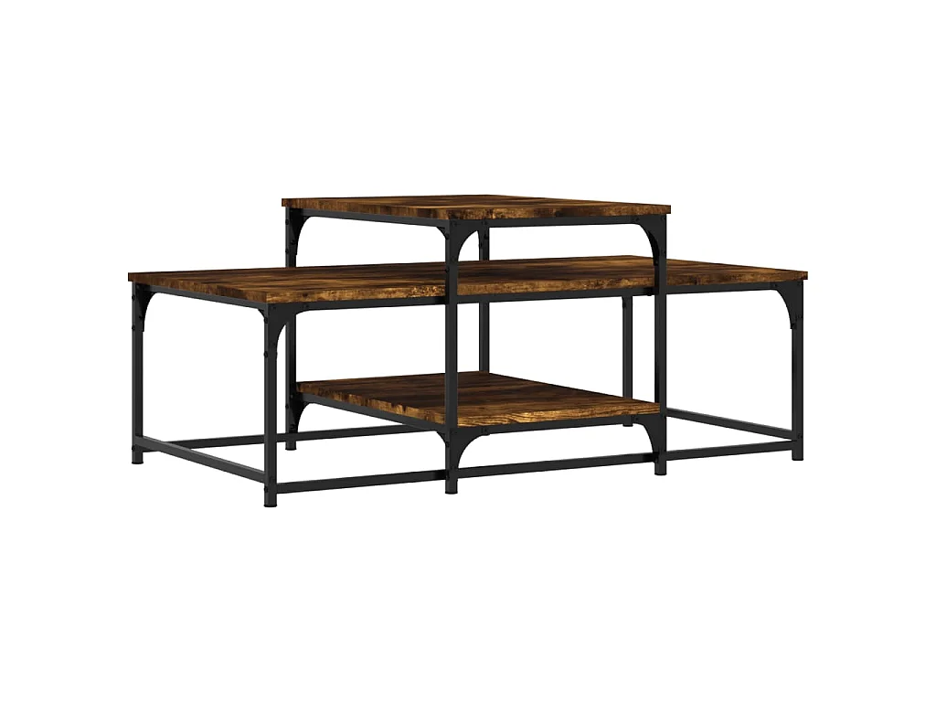 Table basse chêne fumé 102x60x45 cm bois d'ingénierie