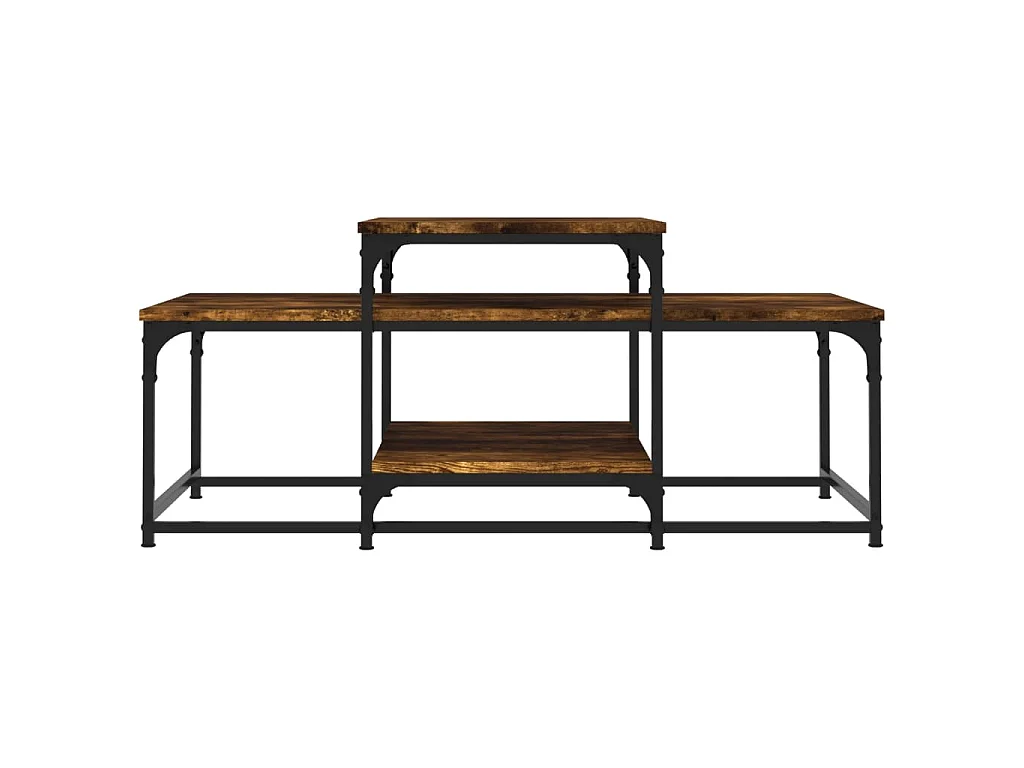 Table basse chêne fumé 102x60x45 cm bois d'ingénierie