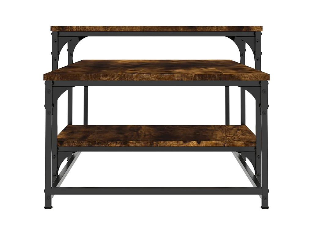 Table basse chêne fumé 102x60x45 cm bois d'ingénierie