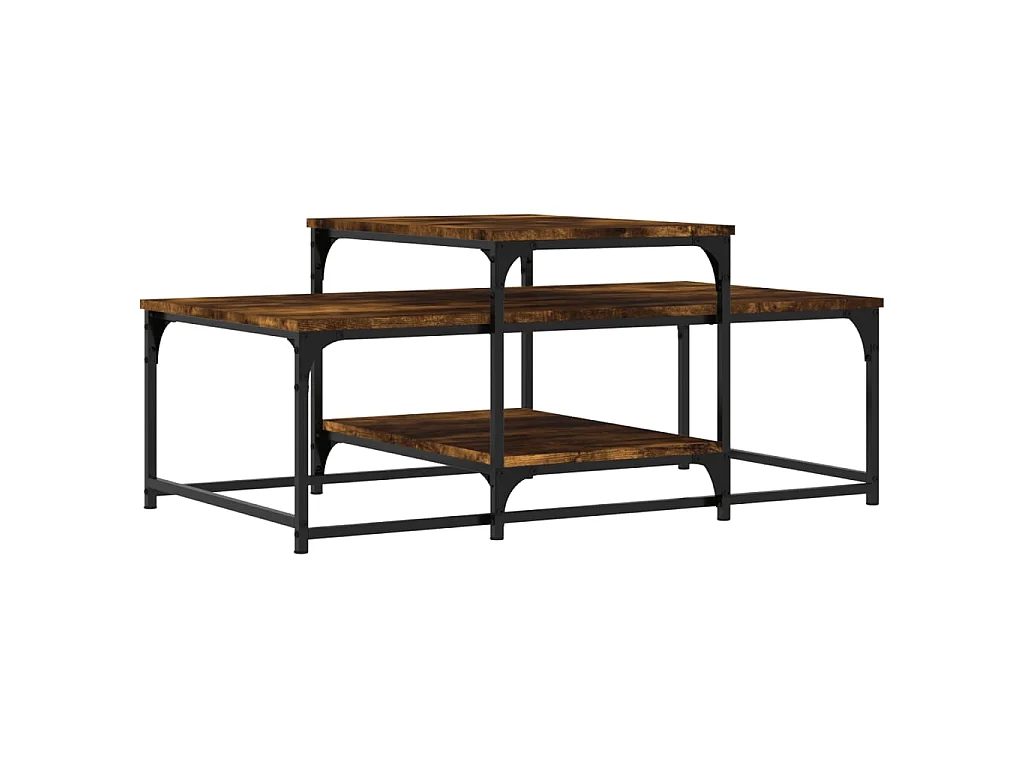 Table basse chêne fumé 102x60x45 cm bois d'ingénierie