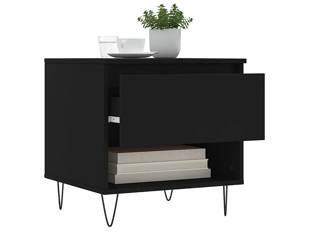 Salontafel 50x46x50 cm bewerkt hout zwart