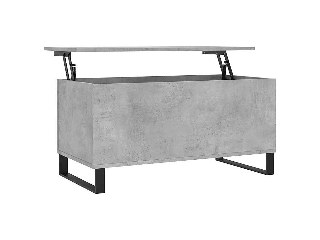 Tavolino Salotto Grigio Cemento 90x44,5x45 cm Legno Multistrato