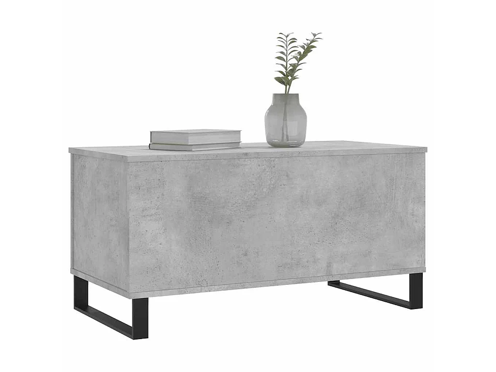 Tavolino Salotto Grigio Cemento 90x44,5x45 cm Legno Multistrato